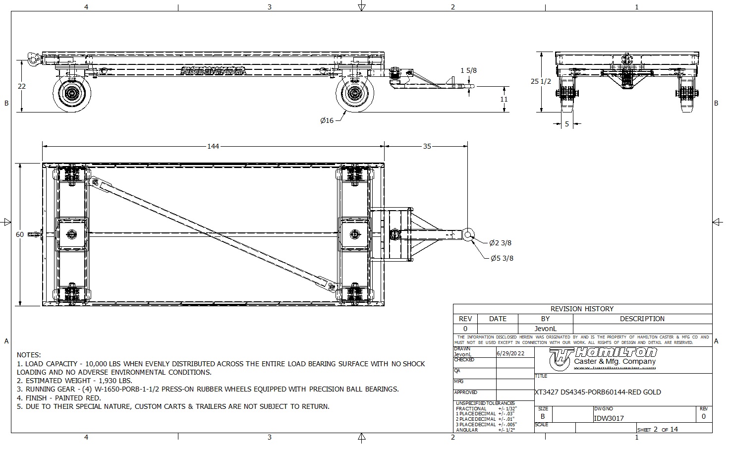 XT3427 Approval Type Drawing